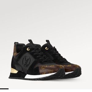 Black and Brown Sneakers with Gold Accents